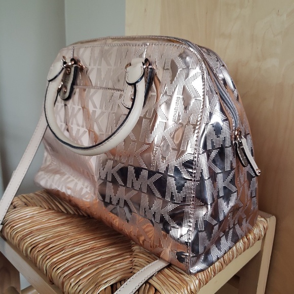 Michael Kors Rose Gold Dome Satchel! - Picture 12 of 14